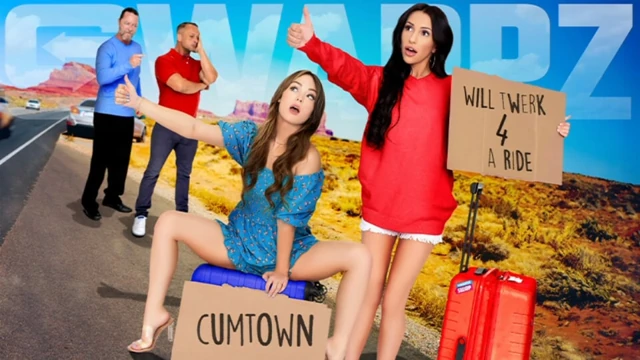 Swappz - üvey kızlar hime marie ve lilly bell üvey babalarla otostop çekiyor