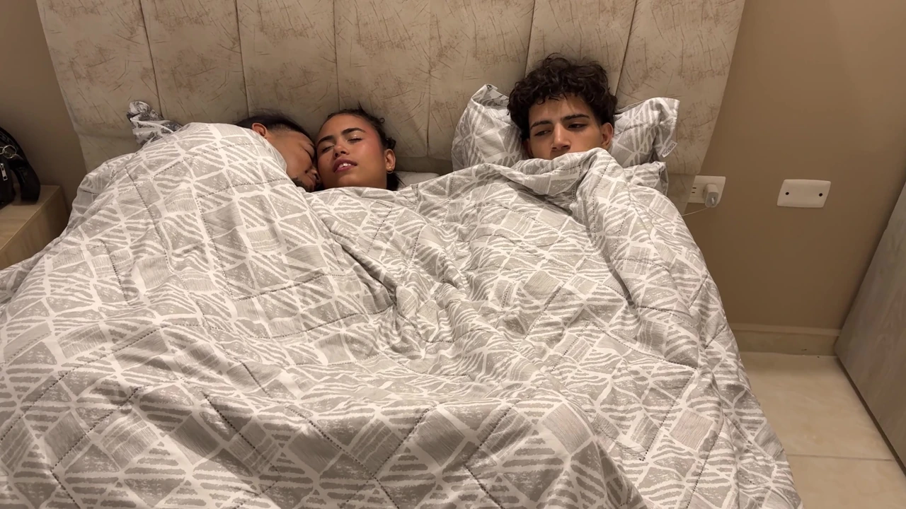 What could happen if I share a hotel bed with my best friend and his girlfriend? I fulfill my dream fantasy.