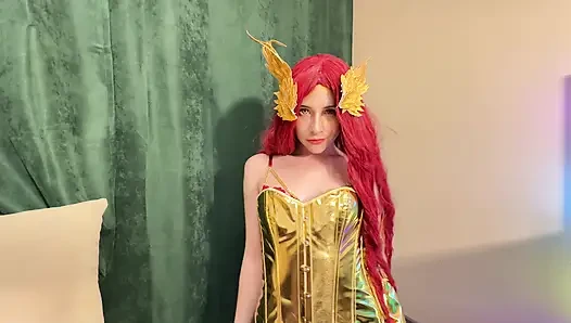 Pyra Flame Pixie Seduction - Red Lingerie Tease to Fiery Ride