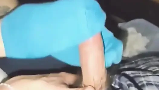 Seksi mavi no show bilek çorap çoraplı mastürbasyon elle muamele boşalma