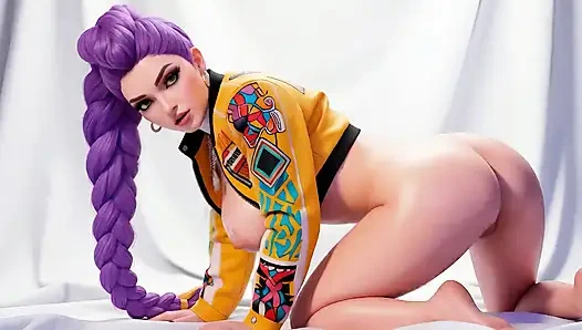 KPOP şeytan avcılarından Rumi çıplak dans ediyor (çizgi film 3d ai) 01