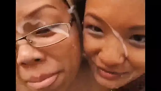 Asya öğrenciler çift oral seks ve yüz