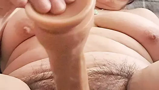 Hot stepmom sticks her dildo in her pussy fucking hard