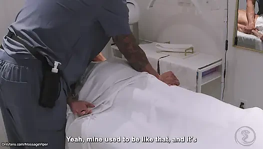 Real Massage Therapist Gets Sucked and Fucked by Fit Blonde Client