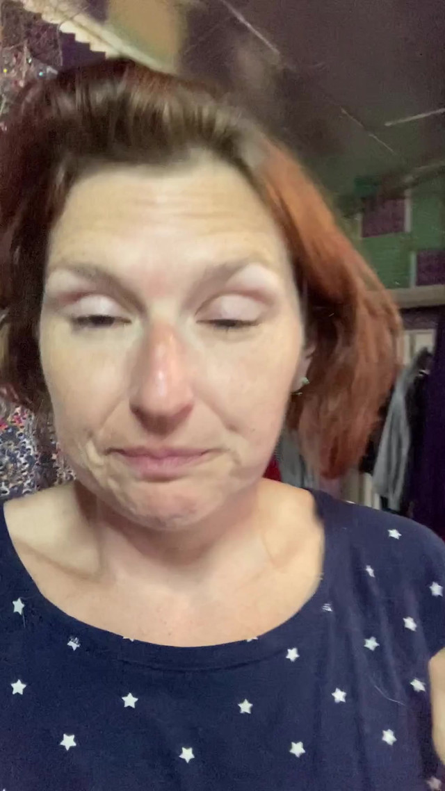 Mommy clit piercing started stinging, so she changes it after starting to masturbate