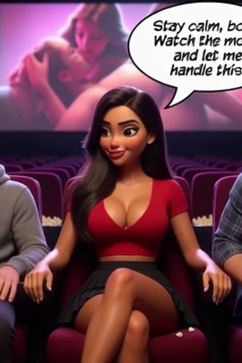 Stepdaughter Becomes the Virgin of the Porn Theater After Illicit Desire for Stepfather (ai Generated)