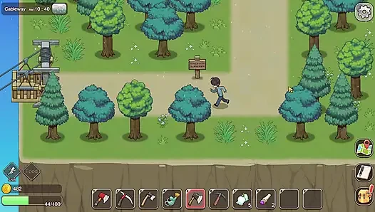 Village Rhapsody - inek bir kızın edepsiz büyük göğüslerini sağıyor