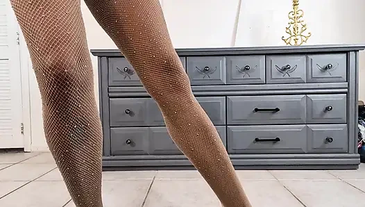 Nylon pantyhose fishnets fashion show