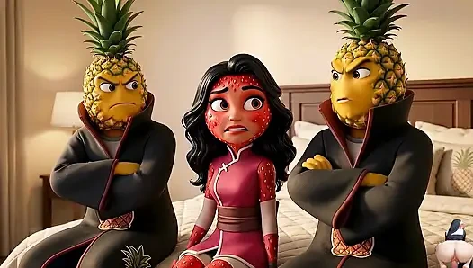 Meyve dizisi: bölüm 3 - sevimli çilekli kız ve ananas kızı şehvetli yapay zeka hentai'lerini paylaşıyor