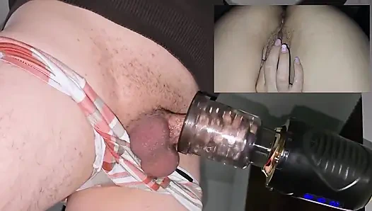 Üvey kız kardeşini web kamerasında parmaklarken izlerken mastürbasyon