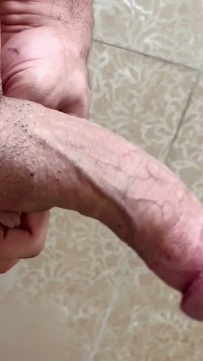 Masturbation and Cum with stress in the public bathroom with real big dick | Clip 1