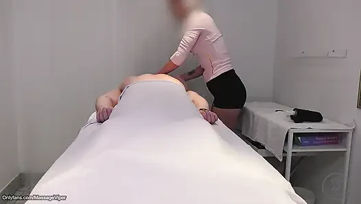Sexy Masseuse Strips and Gives a Happy Ending