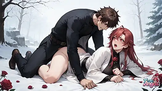 Snowy Rose ve döl sıçramış teslimiyet: orta yaşlı seksi kadının kışın dildo ziyafeti