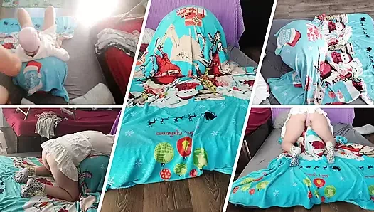 Foreplay in the bedroom with an amateur couple.