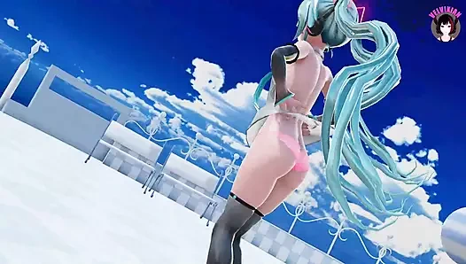 Sevimli miku - seksi dans + kademeli soyunma (3 boyutlu hentai)