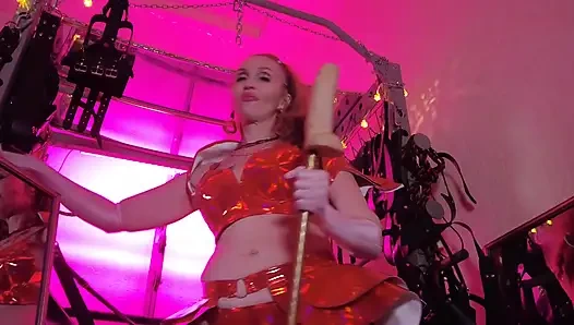 BDSM Mistress Pvc Altın Kırmızı Vinil Oyuncaklar Sik Fetiş Botlar Femdom