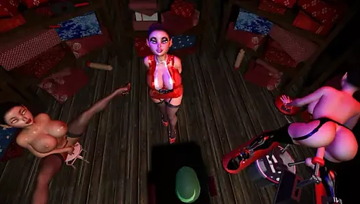 Sfm 3d vr büyük memeli cüce Noel Baba elfler adamla sikişiyor