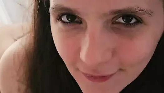 Horny pussy fucks and swallows cum