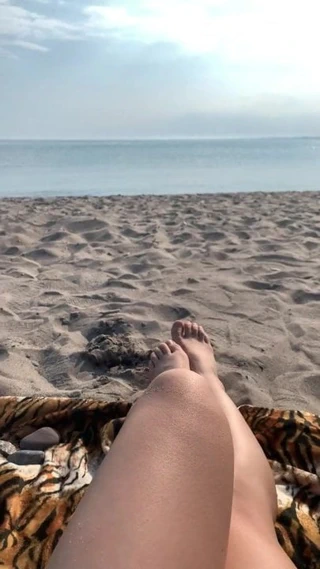 Plaj görünümü traş istiridye