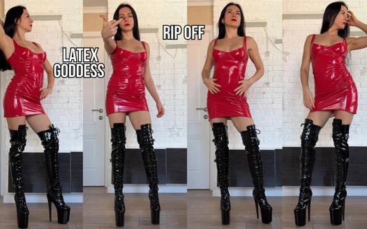 Lateks tanrıça senin gibi findom kölesi için yırtıyor