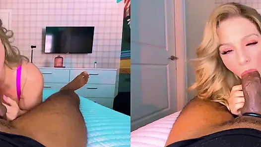 Vr 3d - büyük memeli orta yaşlı seksi kadın büyük zenci yarağını emiyor ve sikiyor