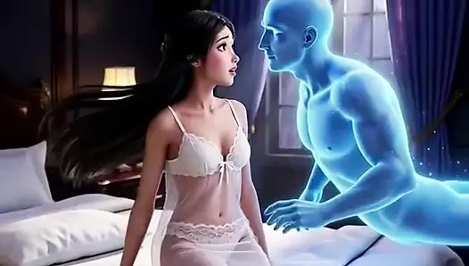 A lonely young beauty is haunted by a handsome ghost at night