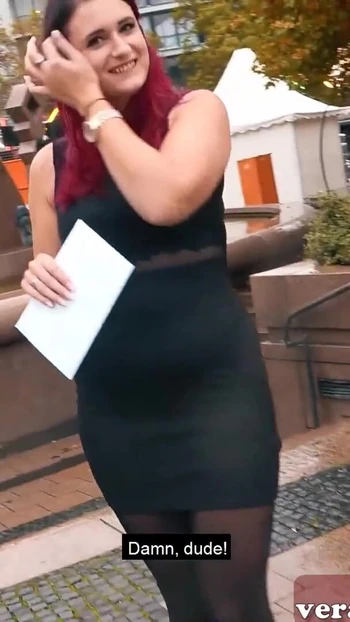 Эпический момент от "Немецкая рыжая студентка-тинка на публичном пикапе в Erocom на свидании с кастингом"