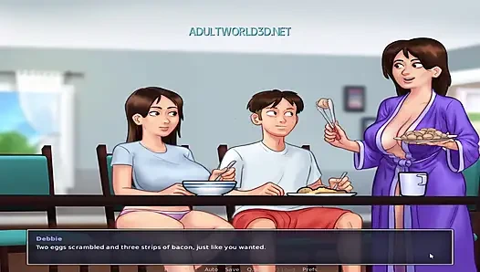 İki büyük memeli orta yaşlı seksi kadın bir adamı en vahşi evlerine çekiyor üçlü seks fantezisi