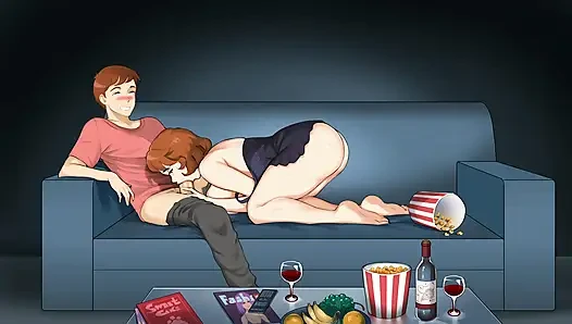 Orta yaşlı seksi kadın plaza ve yaz mevsimi üvey anneleri sikişmeye hazır