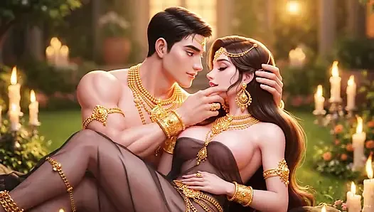 Intense Close-Up Kissing Desi Couple - Gold Jewelry Wali Sexy Indian Girl Aur Muscular Boy Ki Full Passion