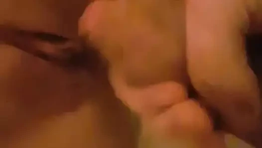 Jerking off at bareback creampie gangbang