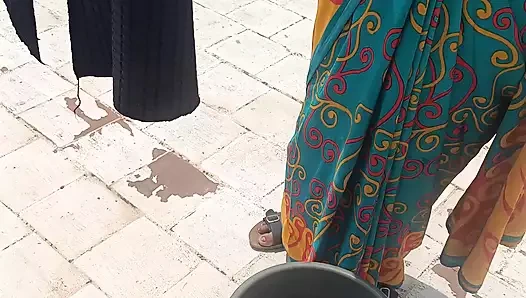 house wife dress wash romance with neighbour in Terrace