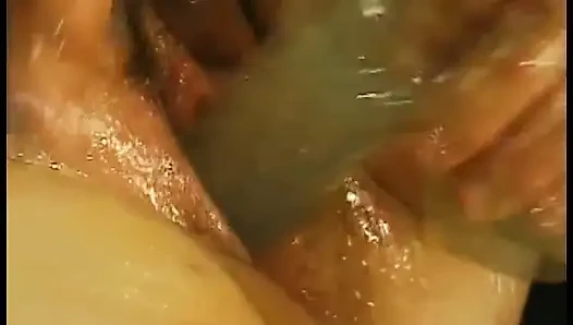 An oiled hairy BBW fucks with her fucker