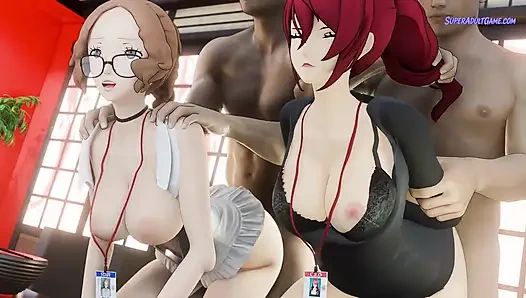 Zam istiyorlar ama sikişmeli ve emmeli - ofis kızları patron tarafından sikiliyor (3 boyutlu gerçekçi animasyon)