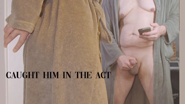 I can't help but get involved- Caught him Jerking off and Helped him Finish quick on my hairy pussy!