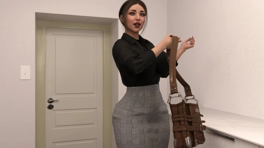 Üvey kız kardeş terfi için ofiste yaşlı patronu öpüyor