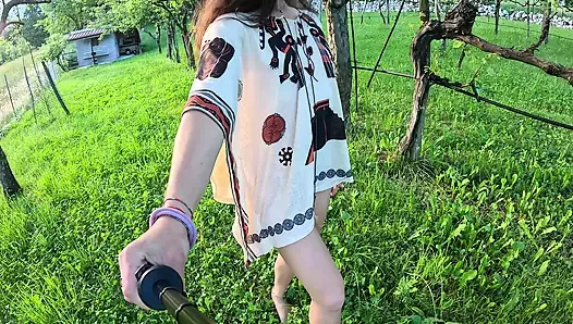 I undress and walk naked in nature! - Amateur