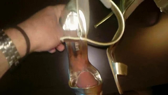 40 beden altın bilek kayışı yüksek topuklu sandalet fucked&amp;cummed