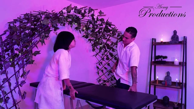 Hot Latina needs sex and uses her masseur's huge cock to get fucked without a condom