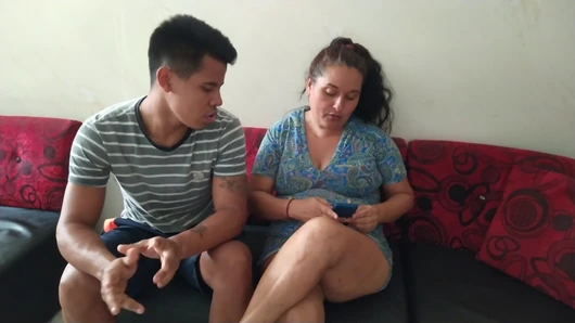 My stepmother lends me money in exchange for me eating her pussy