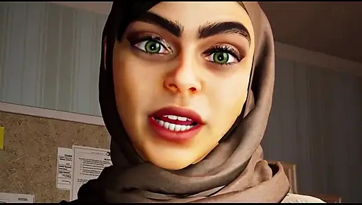 Başörtüsü ve büyük göğüslü Müslüman kız sevişti.