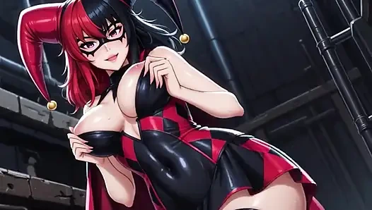 Harley Quinn sıkı amcıklı, büyük klitorisli ve ıslak.