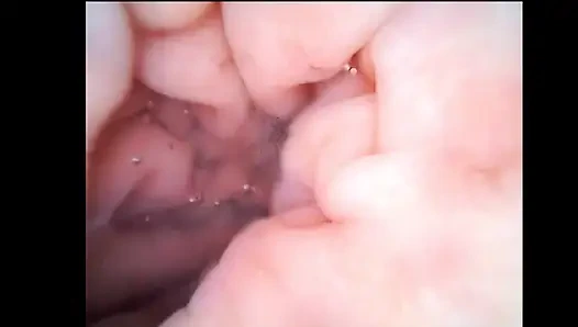 (yakın çekim) Sperm dolu göt deliğime girin ve gözlemleyin