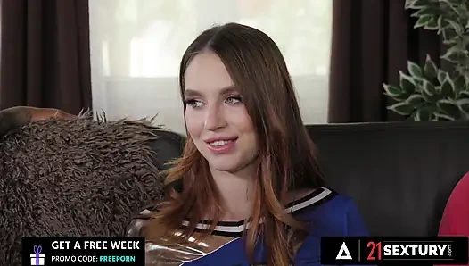 21 sextury - leya desantis ponpon kız iki sert yarakla çifte penetrasyon partisi