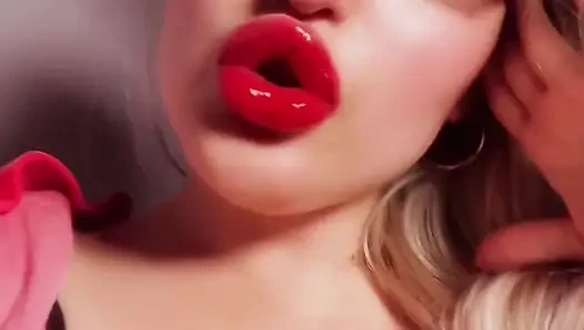 Mükemmel dudaklar kırmızı dudak parlatıcı ruj fetişi findom goaldigger dudak bağımlılığı