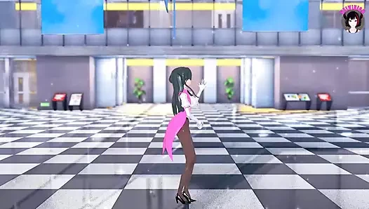 Büyük memeli genç kız seksi külotlu çorapla dans ediyor + kademeli soyunma (3d hentai)