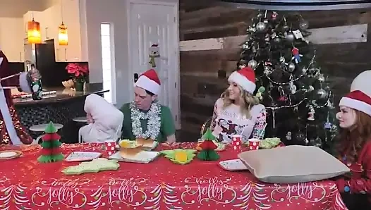 Sürtük üvey kardeş Hardcore aile sikikleri için noel masajı