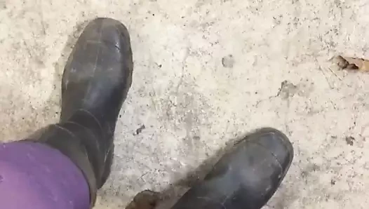 Stinky wellington çizmeler ve külotlu çorap mastürbasyon