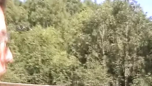 Superb German lesbians sharing strapon in public