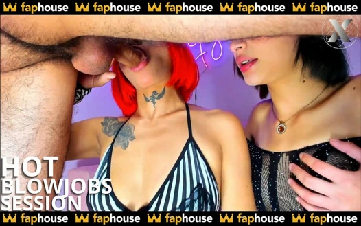 Kızıl saçlı bir kız ve en iyi arkadaşı tarafından ateşli yoğun oral seks seansı